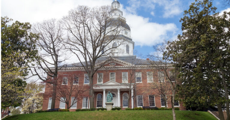 photo of annapolis maryland maryland state house in the spring picture-id498053507