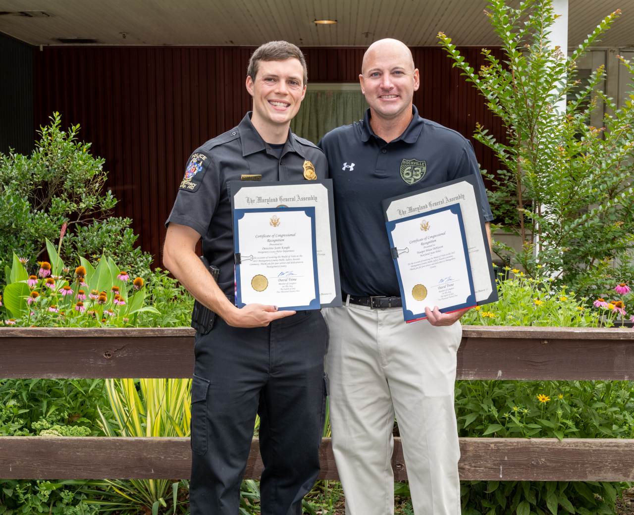 photo of MCPD Scott Koogle and Maryland State Trooper Brian DeHaven