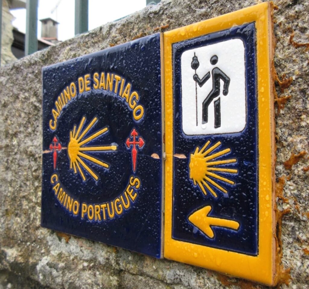 Sign for the Camino Portuguese