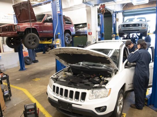 automotive Trades Foundation students working on cars