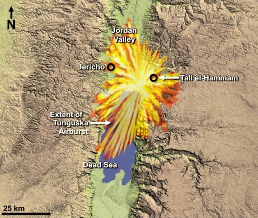 Map of area w airburst