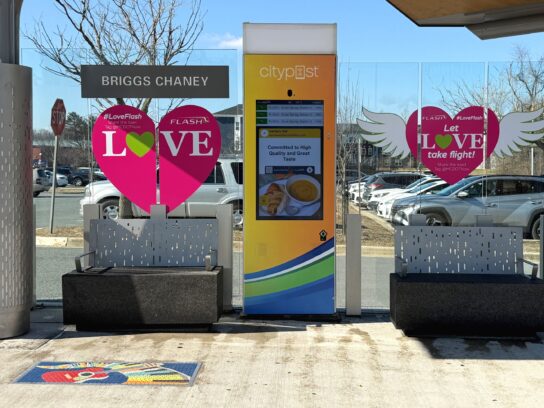 The Montgomery County Department of Transportation (MCDT) spreads love this February by decorating five buses servicing Colesville Road and Columbia Pike on the U.S. 29 highway with vibrant neon heart-shaped lights and heart decals.