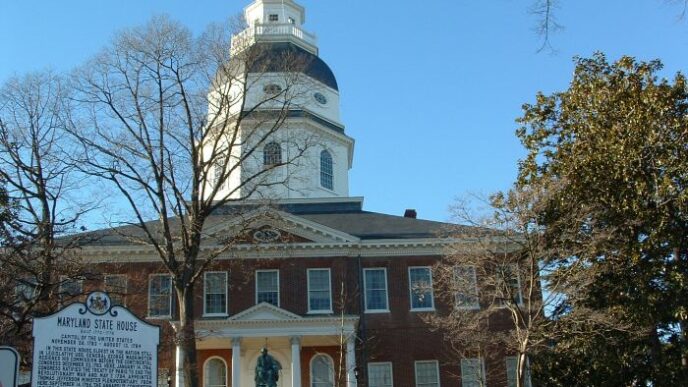 Maryland State House in Annapolis, where lawmakers will hold a hearing for Maryland redistricting testimony.