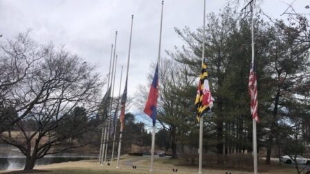 photo of Flags lowered at public safety headquarters