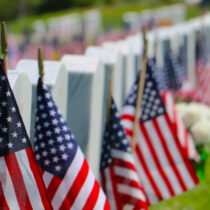photo of military gravew with us flag