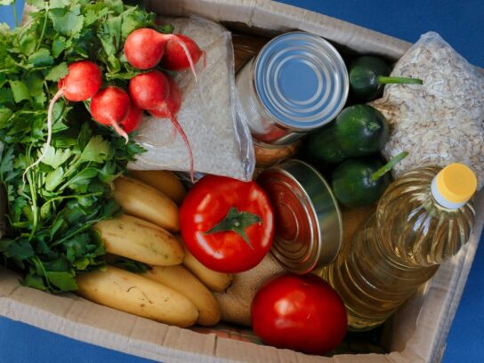 photo of box of food for donation