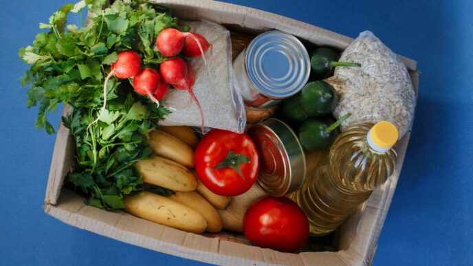 photo of box of food for donation