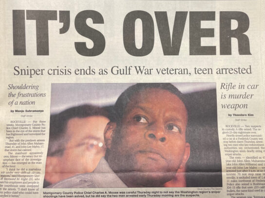 photo of The Gazzette oct 25 2002 dc sniper it's over