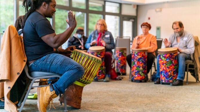 photo of activity from 2022 active aging week at brookside gardens