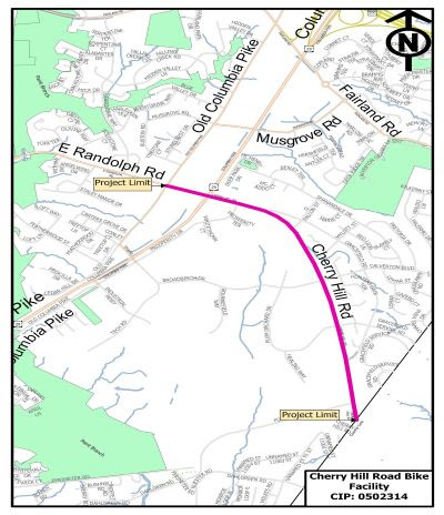 Mcdot Map MCDOT to Hold Virtual Public Information on Cherry Hill Road Bikeway ...
