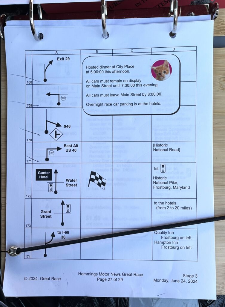 Typical race instructions