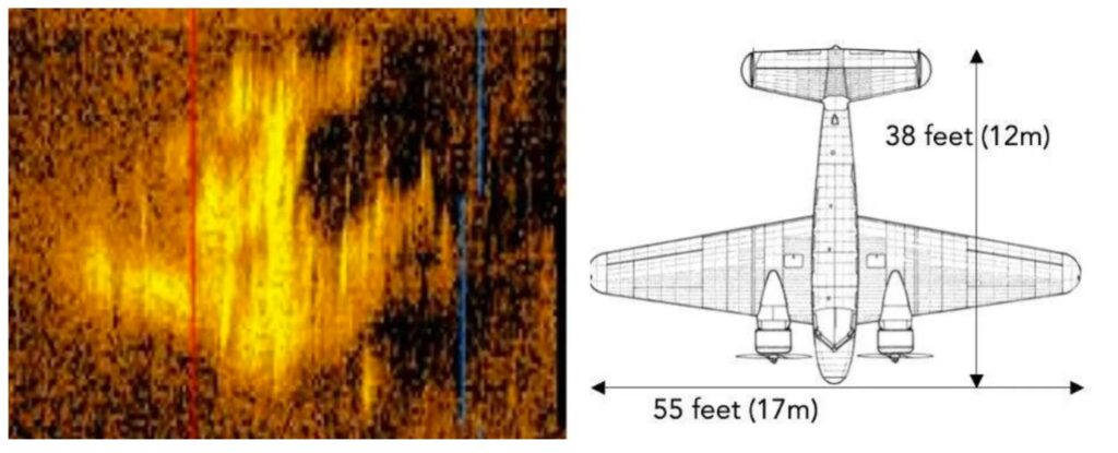 Side by side of AE plane v underwater image
