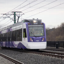 Purple Line train on the track