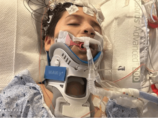 Odessa Shannon Middle School Student Lenny Diaz hospital photo GoFundMe fundraiser