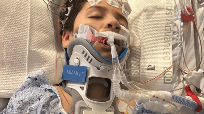 Odessa Shannon Middle School Student Lenny Diaz hospital photo GoFundMe fundraiser