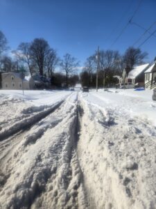 Unplowed street in South Four Corners, Silver Spring.