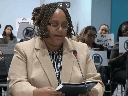 Principal Shiree Slade of MECCA defends her case before the Montgomery County Board of Education.