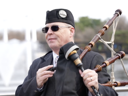 Chris Hamilton bag pipe player
