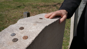 Coins left at F. Scott Fitzgerald's Grave-St. Mary's Catholic Church