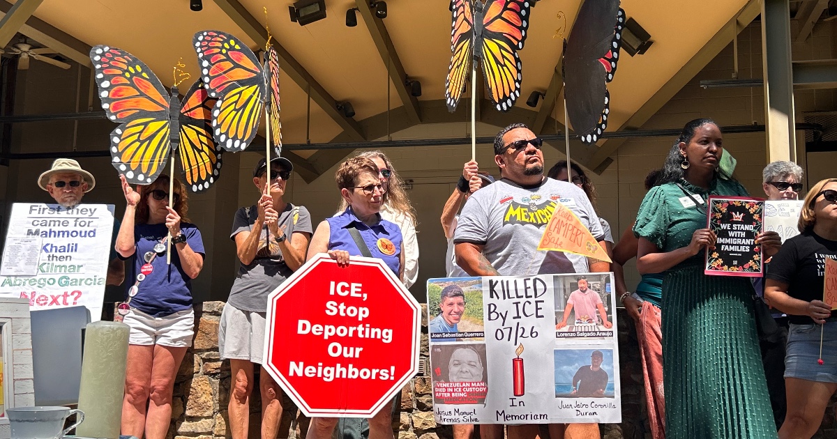 Protesters call on Gaithersburg officials to speak up on ICE